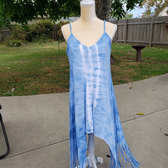 Boho Tie Dye Fringed Dress - Picture 2 of 4